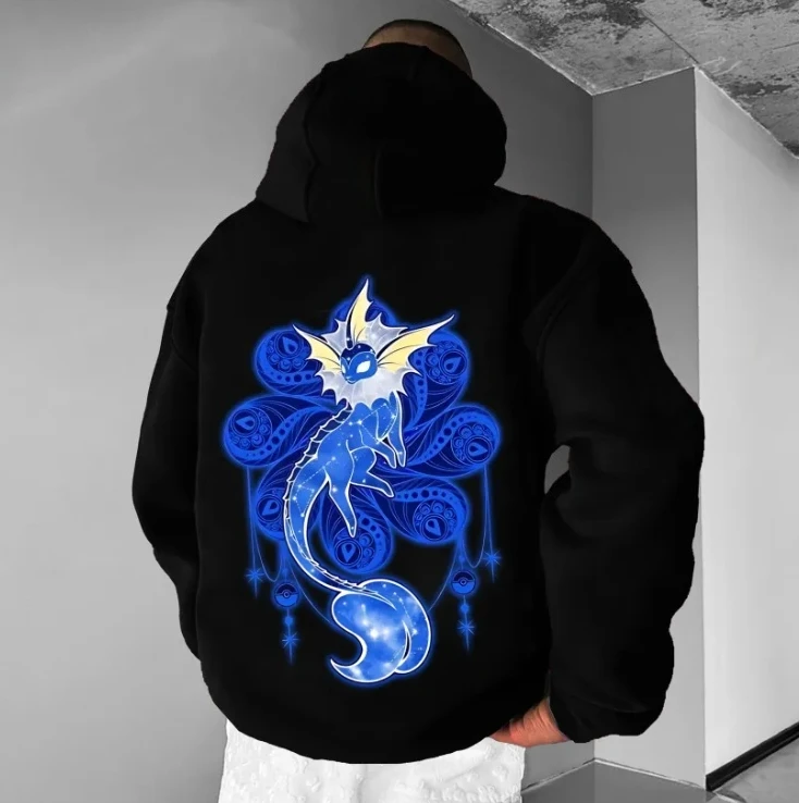 

Pokemon Hoodie Men's Casual Streetwear Cartoon Pattern 2025 Autumn and Winter Unisex Cotton Sweatshirt