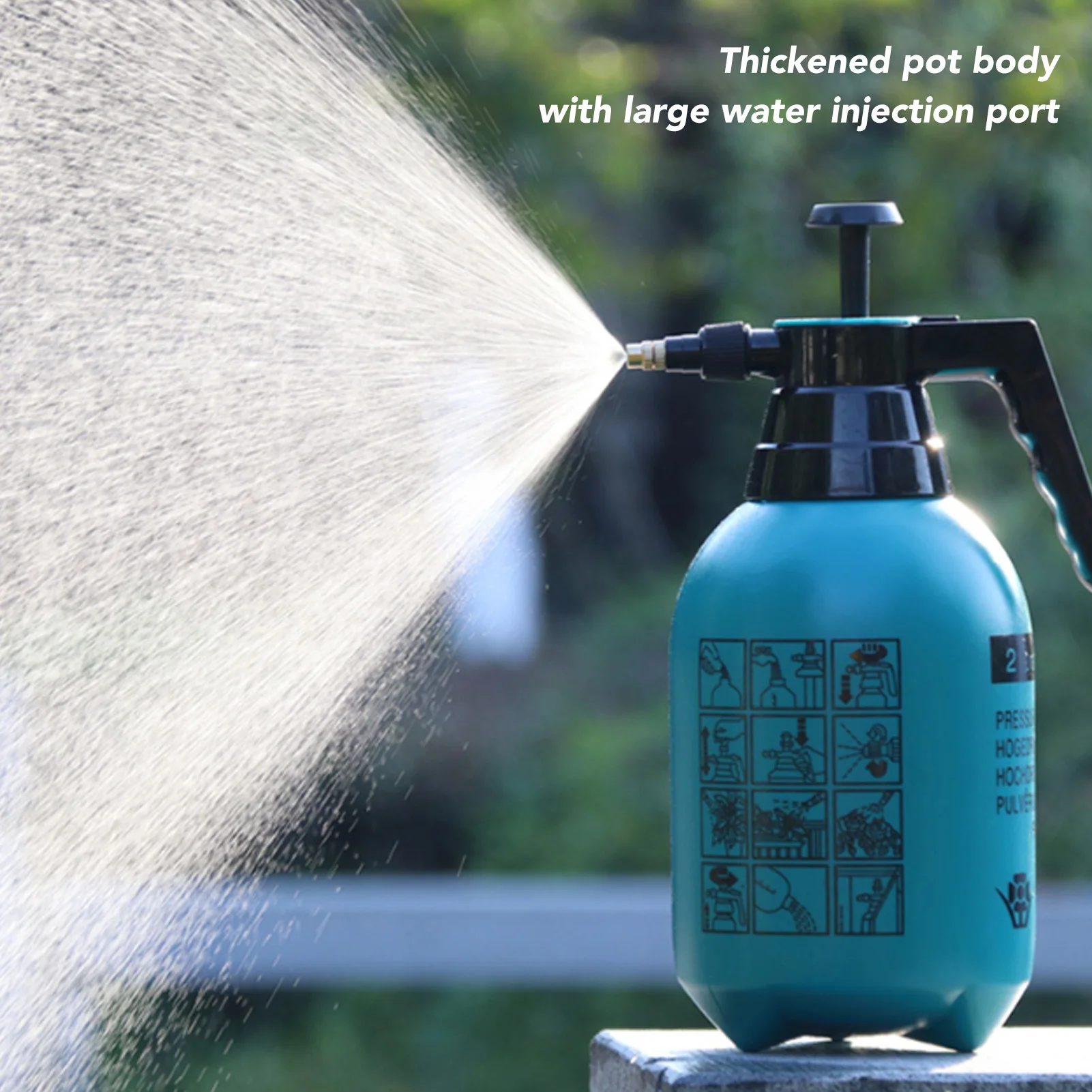 

Hand Sprayer, Pressure Sprayer Thickened Plastic Body Strong Power Hand Garden Sprayer Atomizer with Nozzle for Irrigation