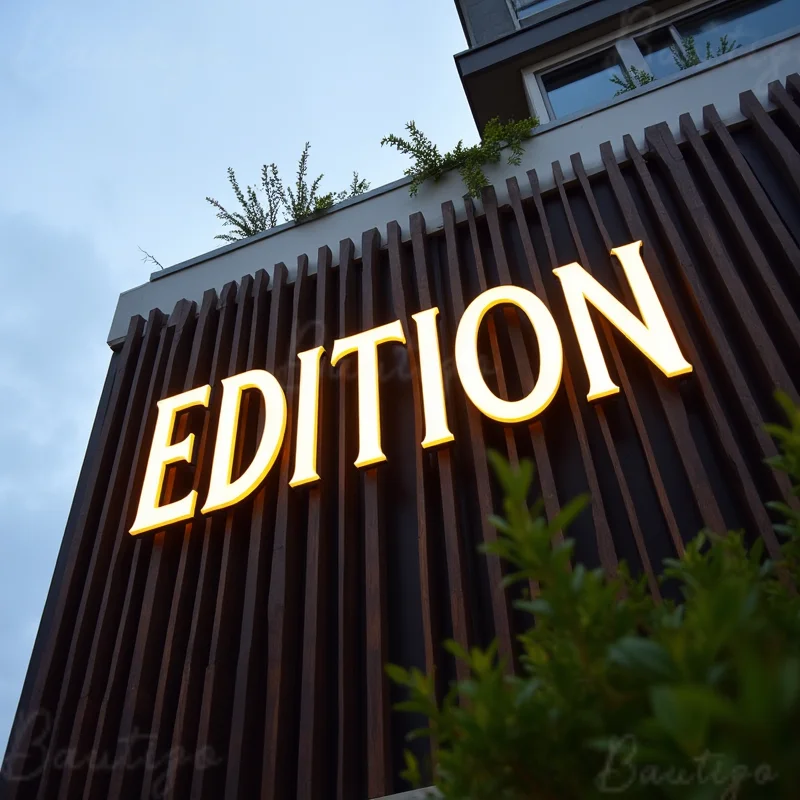 Custom 3D Illuminated LED Metal Letters Sign For Business Storefront Outdoor Waterproof Frontlit Light Up Advertising Signage