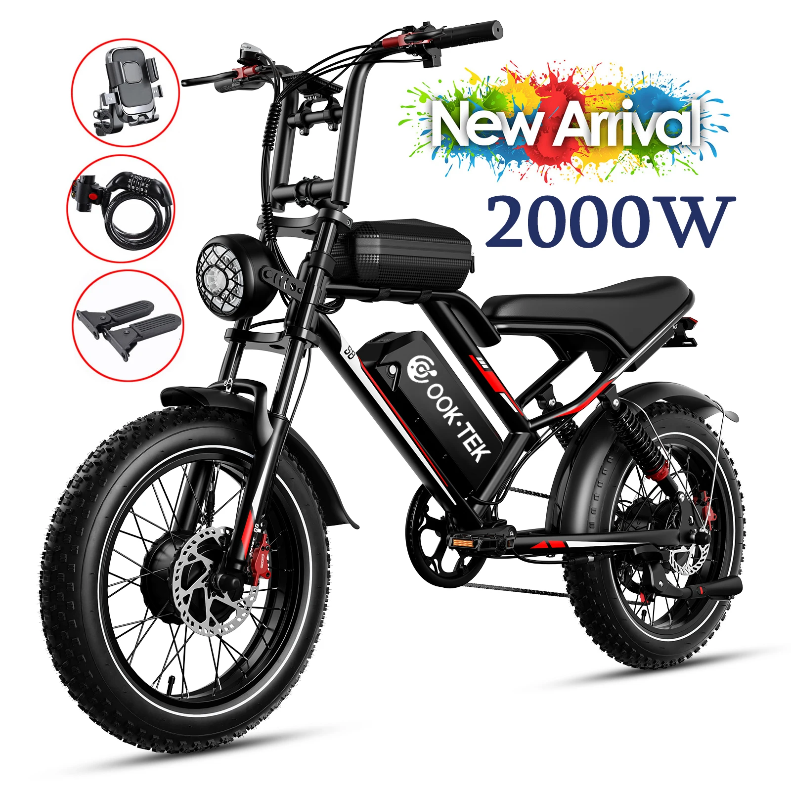 &* For EU US UK Stock Free Shipping 2000W 20inch Electric Bike 48V 25Ah Off Road City E- Bikes
