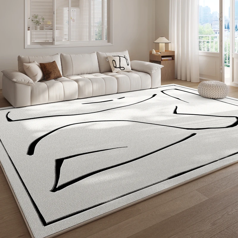 Minimalist Living Room Decoration Plush Carpet Large Area Line Lounge Rug Soft Fluffy Rugs for Bedroom Thick Anti-slip Floor Mat