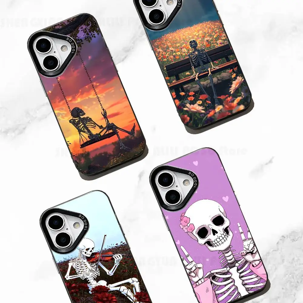 

Interesting Skeleton Case For IPhone 11 12 13 14 15 16 17 Pro Max XS X XR Cover