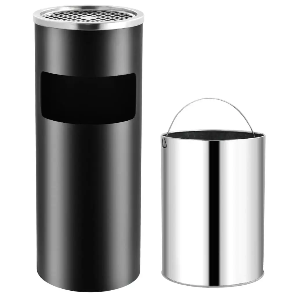 

Dual-Purpose Ashtray Dustbin for Hotel 7.9 Gal Steel Black
