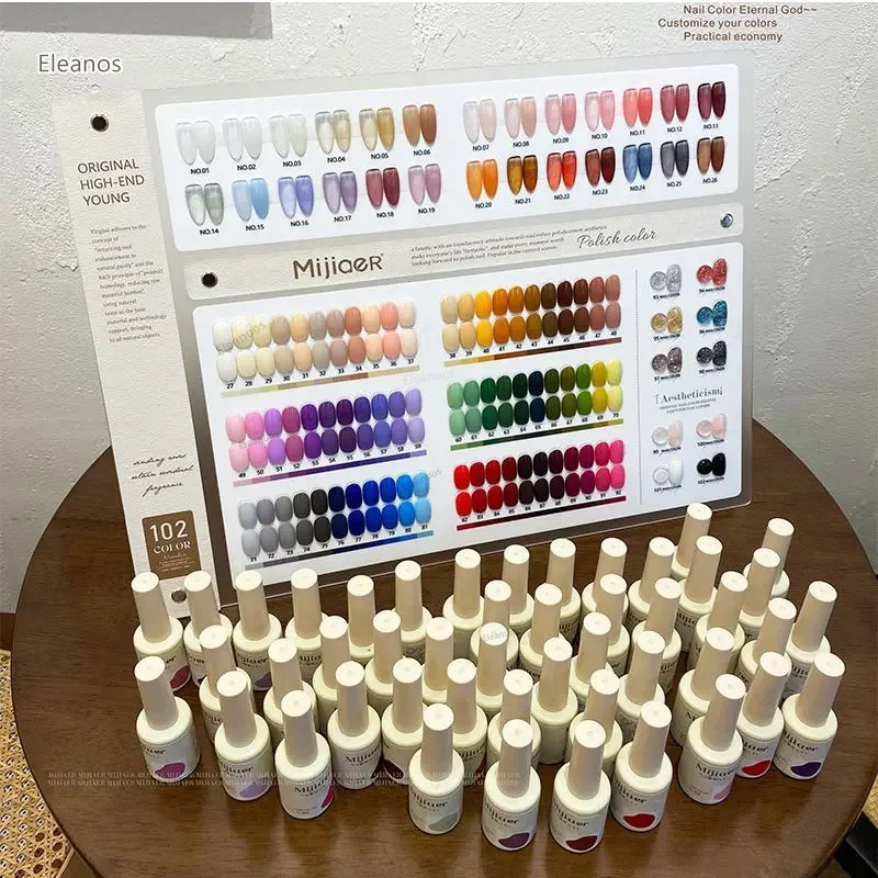 Lemcco 102 Colors Gel Nail Polish Set With Color Card Gel Polish Easy Soak Off 15ml Color Gel For Professional Nail Salon Art