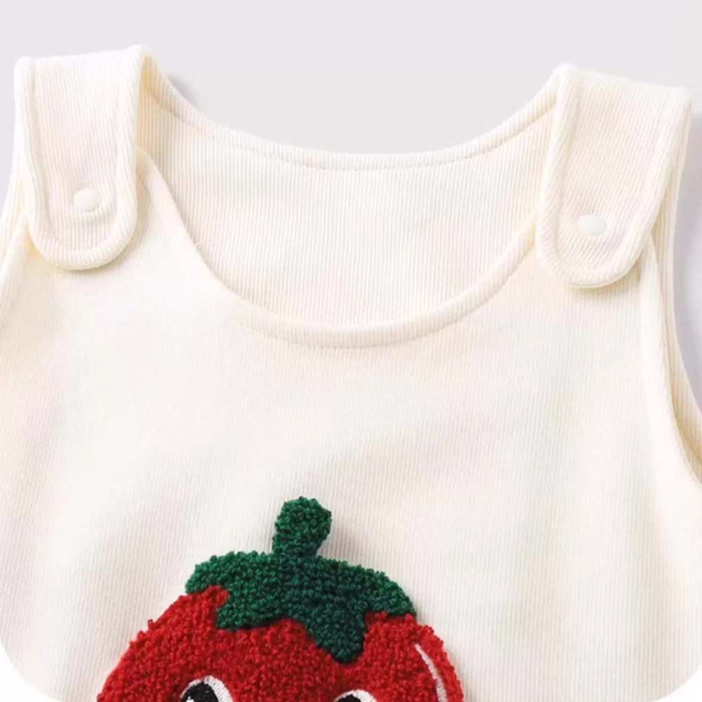 طفل جديد مجموعة الربيع والخريف لطيف الطماطم سلسلة طويلة الأكمام قاعدة + حزام السراويل قطعتين مزيج مجموعة نمط لطيف