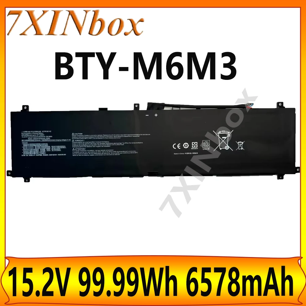 7XINbox BTY-M6M3 15.2V 6578mAh 99.99Wh Battery for MSI GE78HX 13VH-070US 13VG-005FR 13VG 13VX 13VH 13VI 4ICP8/36/142