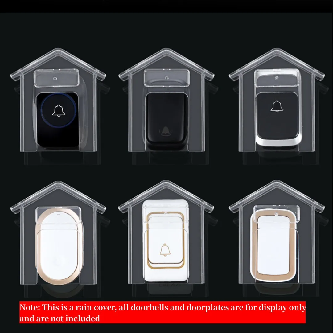 Wireless Doorbell Waterproof Cover Outdoor Yard Remote Control Transmitter's Transparent Plastic Rainproof Protective Cover