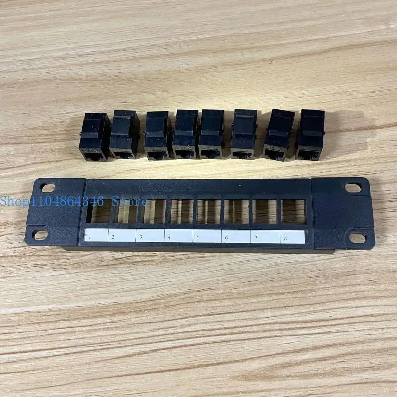 5asd Patch Panel 8 Port Cat6 with Inline Keystone 10G Pass-Thru Coupler Patch Panel