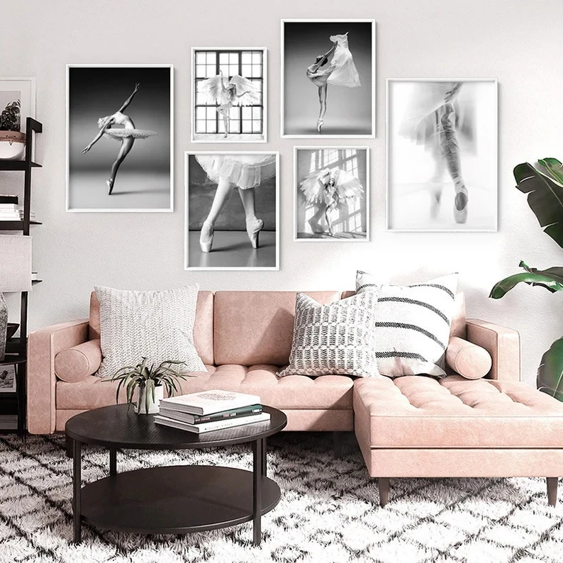 Black and White Ballet Girl Ballerina Posters And Prints Dancer Canvas Painting Wall Art Picture Home Decor For living Room