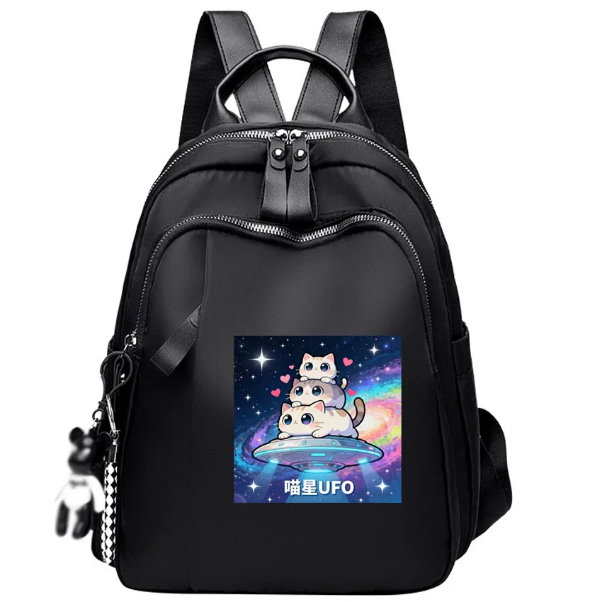 

Classic Women Backpack Cat U F O Print Fashion School Bags Female Daily Girl Backpacks Versatile Female Schoolbags
