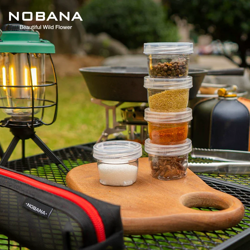 1 Set Portable Camping Spice Kit Outdoor Travel Camping Spice Container Bag Clear Seasoning Bottles Spice Condiment Container
