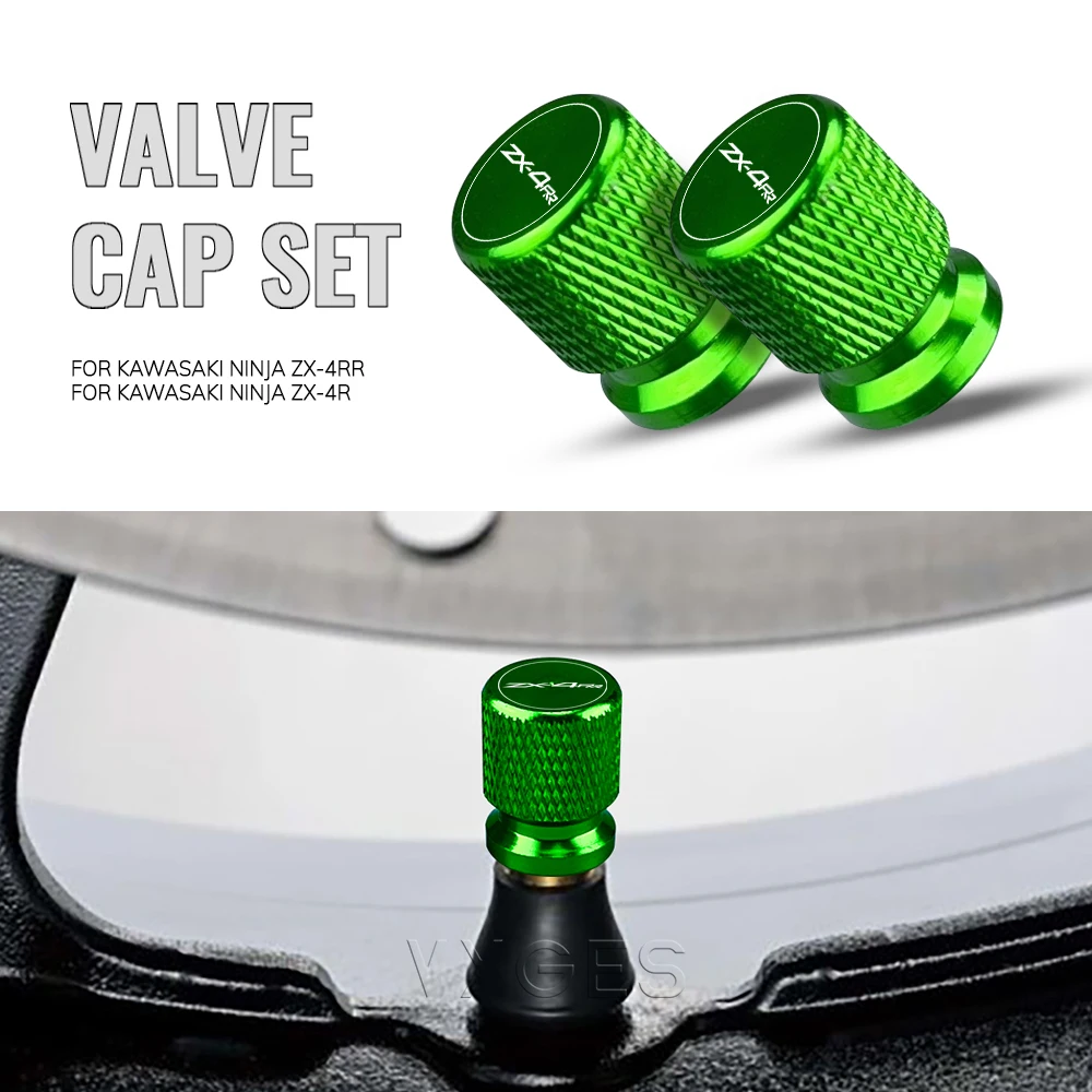 

For Kawasaki Ninja ZX4RR ZX 4RR Ninja ZX 4R ZX4R Motorcycle Accessories Standard Valve Cap Set Tire Caps Set CNC Aluminum