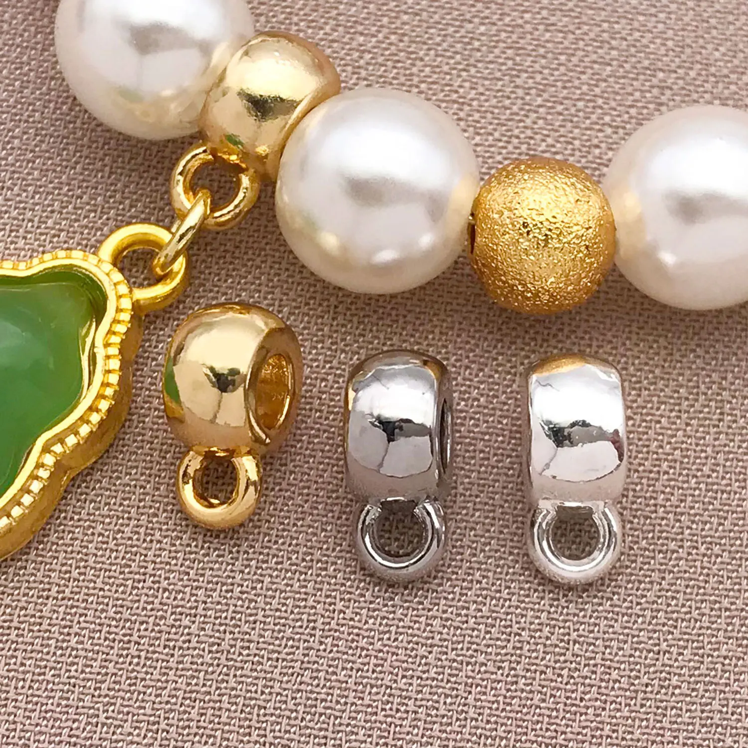 18K Copper Plated Real Golden Thick Silvery White Golden Connector
