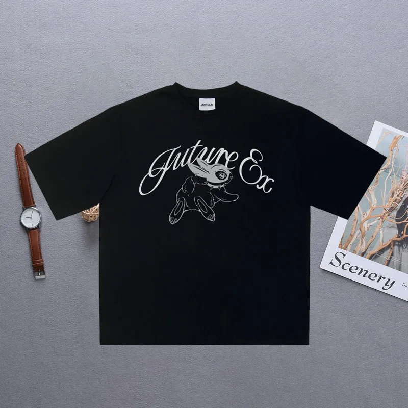 Y2K Harajuku الكرتون نمط مطبوعة المرأة القطن الخالص المتضخم تي شيرت الجمالية الرجعية فاسق ملابس علوية الفتيات الإلكترونية #4