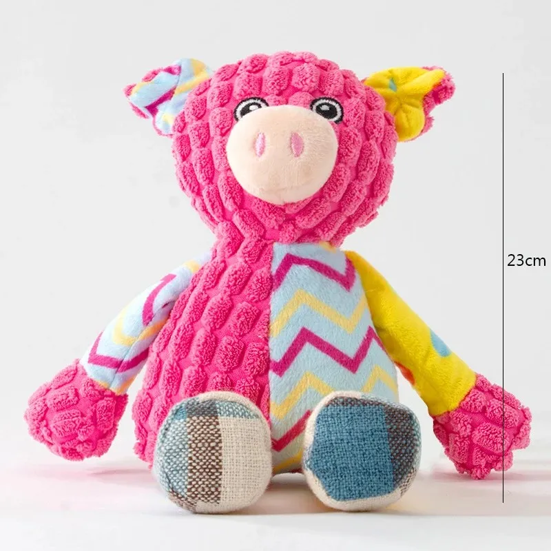 Pet Plush Toy Cat Dog Puzzle Toy Cute Animals Bite Resistant Interactive Squeaky Pet Dog Teeth Cleaning Chew Toy Pet Supplies image 3