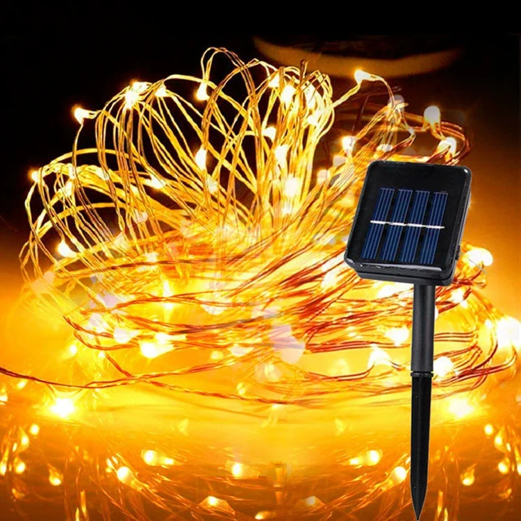 4m-32m LED Solar Fairy Waterproof Copper Wire String Lights Christmas Party Garland Solar Power Lamp for Outdoor Garden Wedding