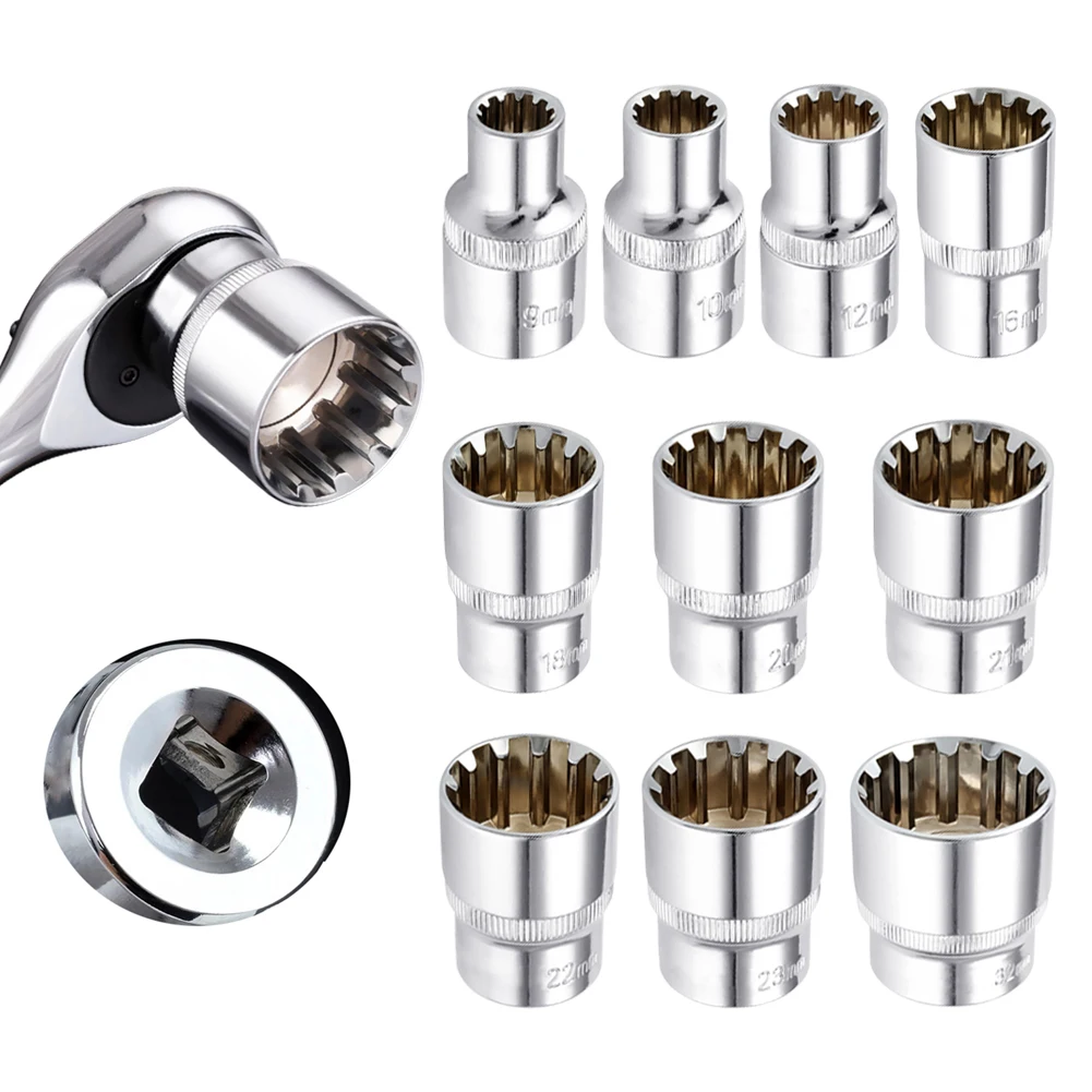 1pc 12 Point Socket Bit Mirror Short Socket 1/2\