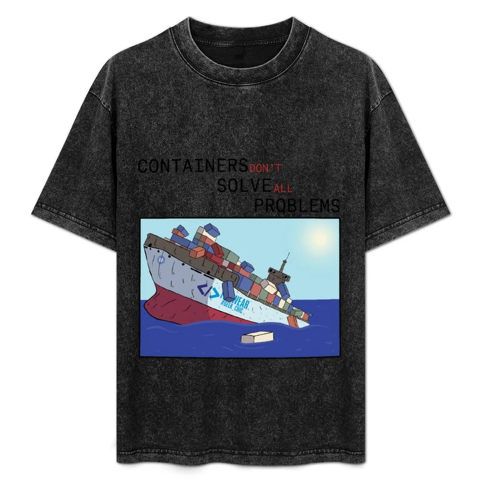 

[IT-Wear] Containers Solve Problems T-Shirt Fitness Quick Dry Short Sleeve Top