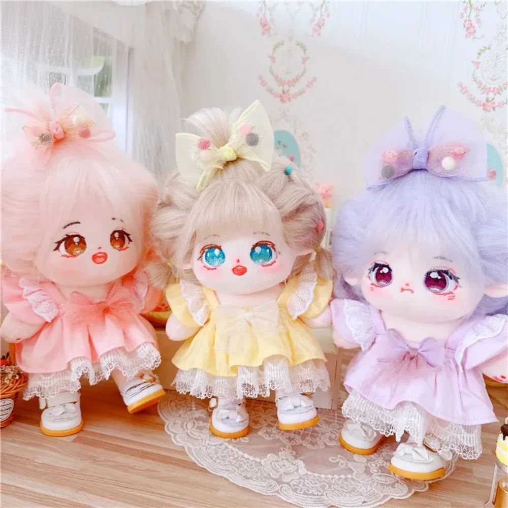 Wedding Dress 20cm Cotton Doll Clothes Stuffed Cotton Doll Headwear Idol Dolls White Gauze Skirt Doll Accessories Skirt