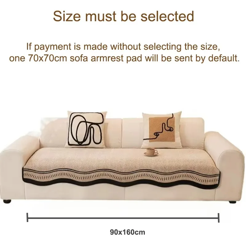 Thickened Herringbone Chenille Sofa Cover, Non-slip Anti-fouling Wear-resistant Couch Cushion, Modern Home Living Room Sofa Mat