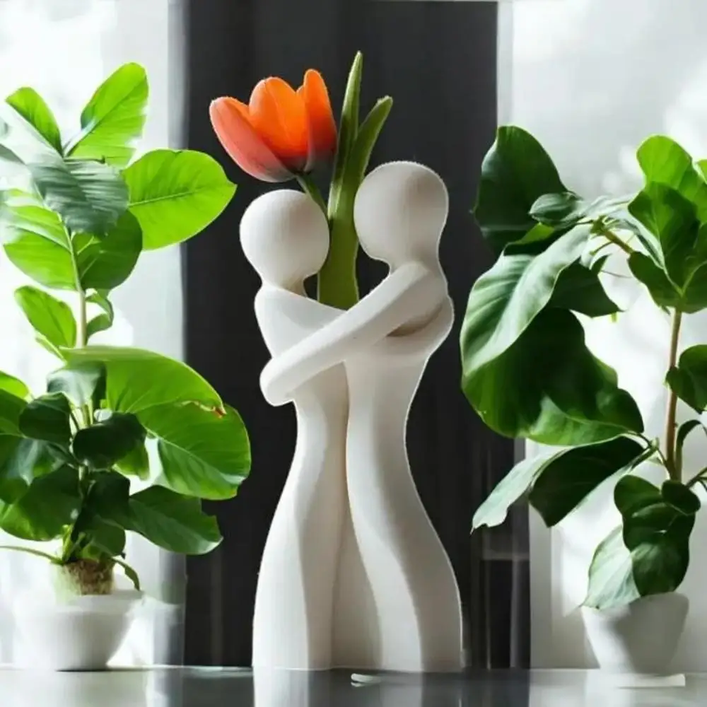 1 Piece Heart-Shaped Hug Vase - Unique Heart-Shaped Design Home Decoration, Valentine's Day/Wedding/Anniversary Gift