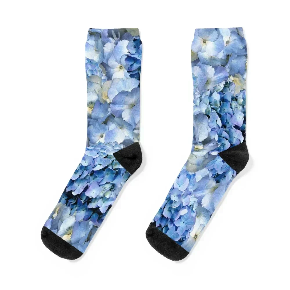 Blue hydrangea - floral art Socks Non-slip Novelties winter gifts japanese fashion Ladies Socks Men's