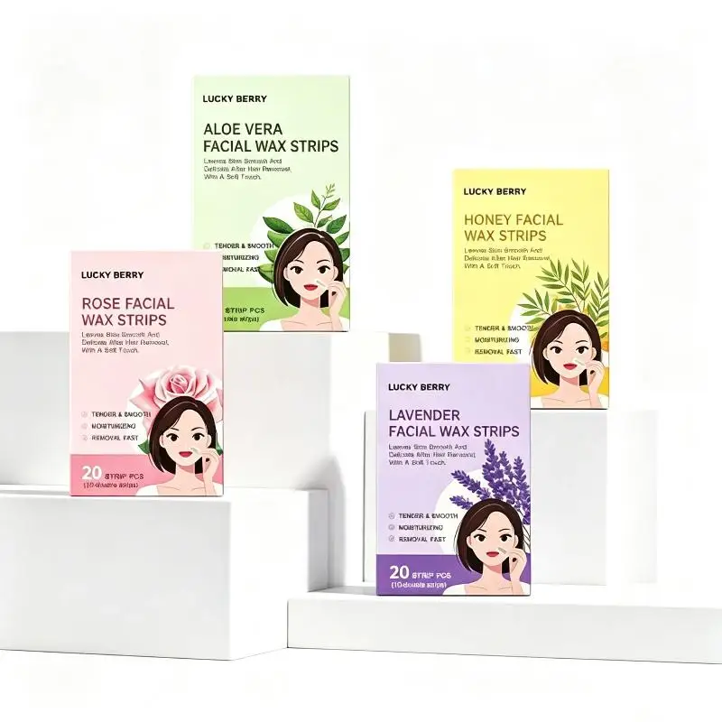 20Pcs Quick Easy Use Gentle Face Wax Strips Effective Upper Lip Fine Hair Removal Soothing Rose Extract No Hurt Smooth