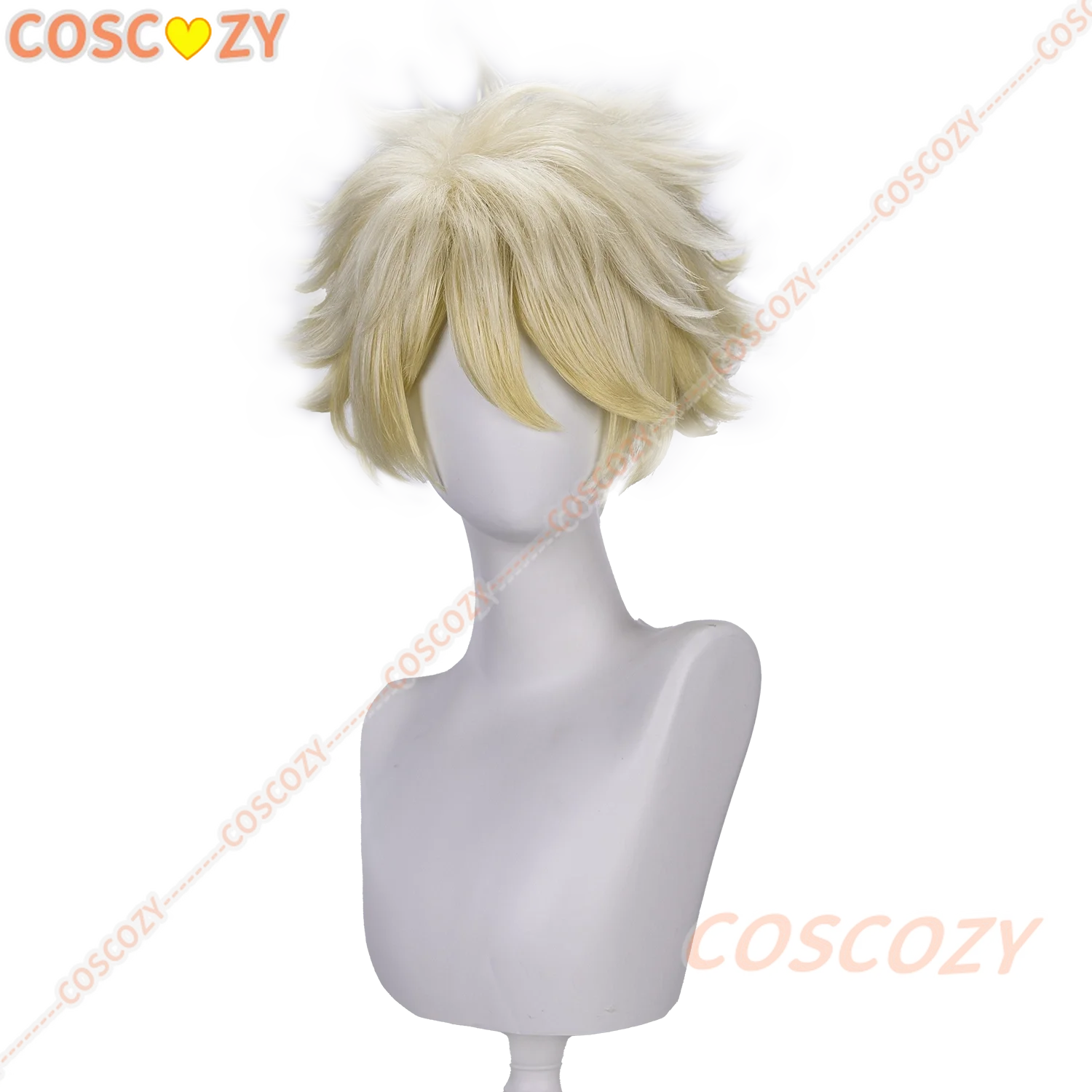 Jogo honkai: star rail phainon peruca cosplay chefe phainon 32cm dourado cabelo curto festival festa de halloween adereços para mulheres homens