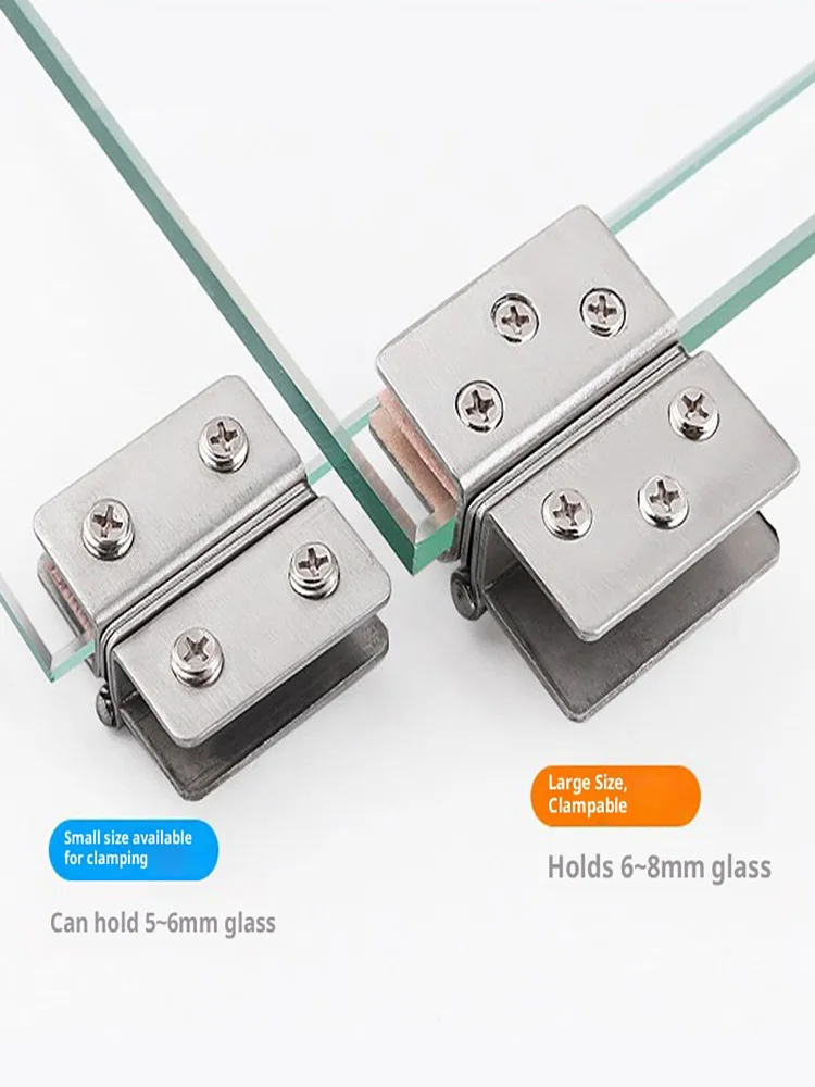 Thickened Stainless Steel Glass Double Hinge Hinge Cake Cabinet Glass Door Display Cabinet Kitchen Cabinet Wine Cabinet