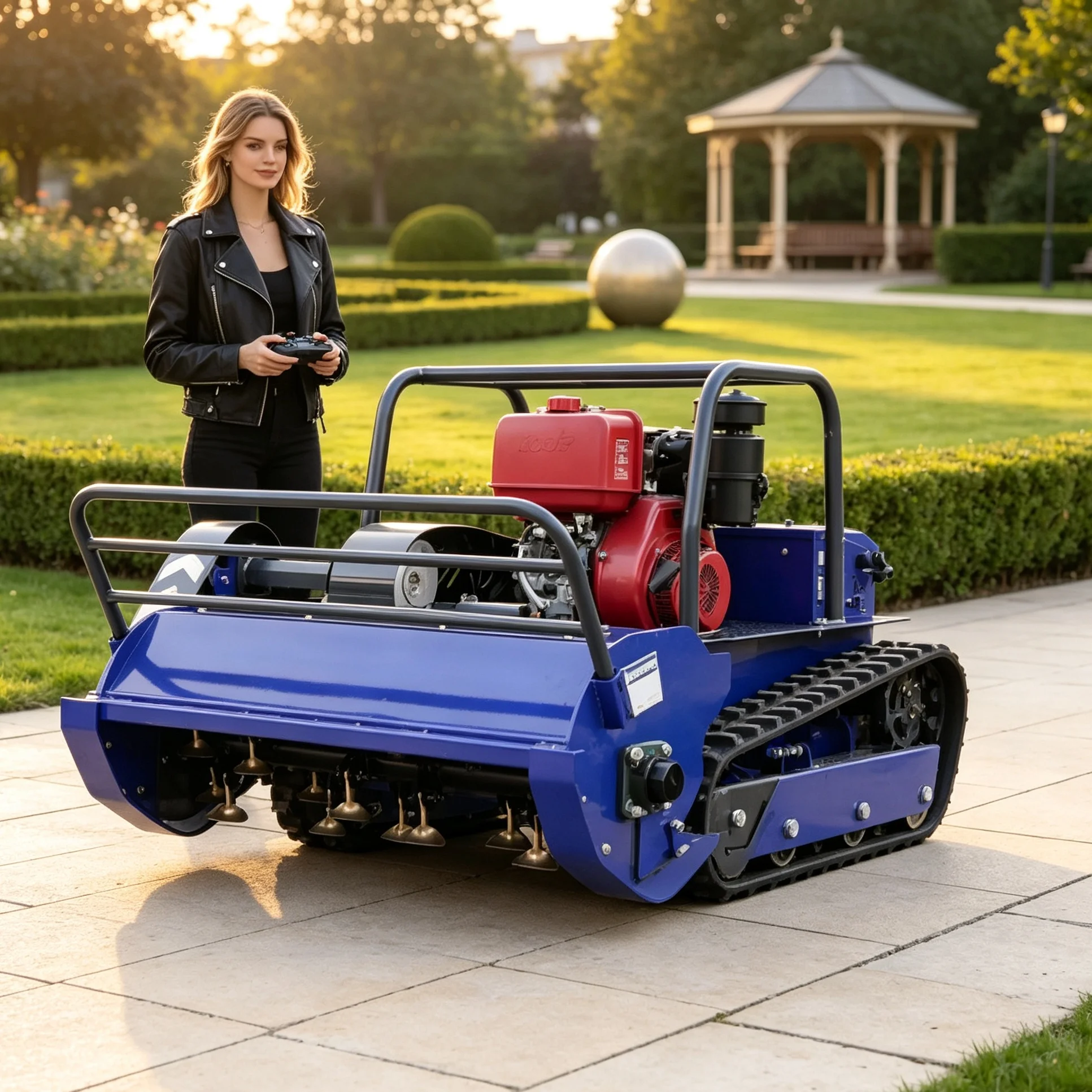 Customized flail mowers & adjustable mowing height, 800s Newly upgraded hammer blade wireless four stroke lawn mowe