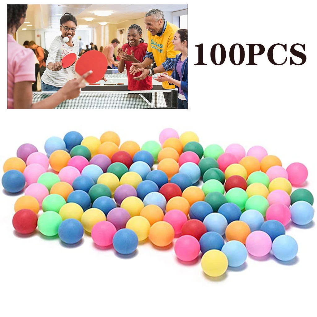 25/50/100pcs Colored Ping Pong Balls 40mm Entertainment Table Tennis Ball Mixed Colors for Game Outdoor Activity Supplies