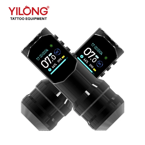 Pluma de tatuaje inalámbrica YILONG con pantalla Digital a Color grande, nueva máquina de tatuaje de maquillaje permanente con pistola de tatuaje de potencia de 1500MAH