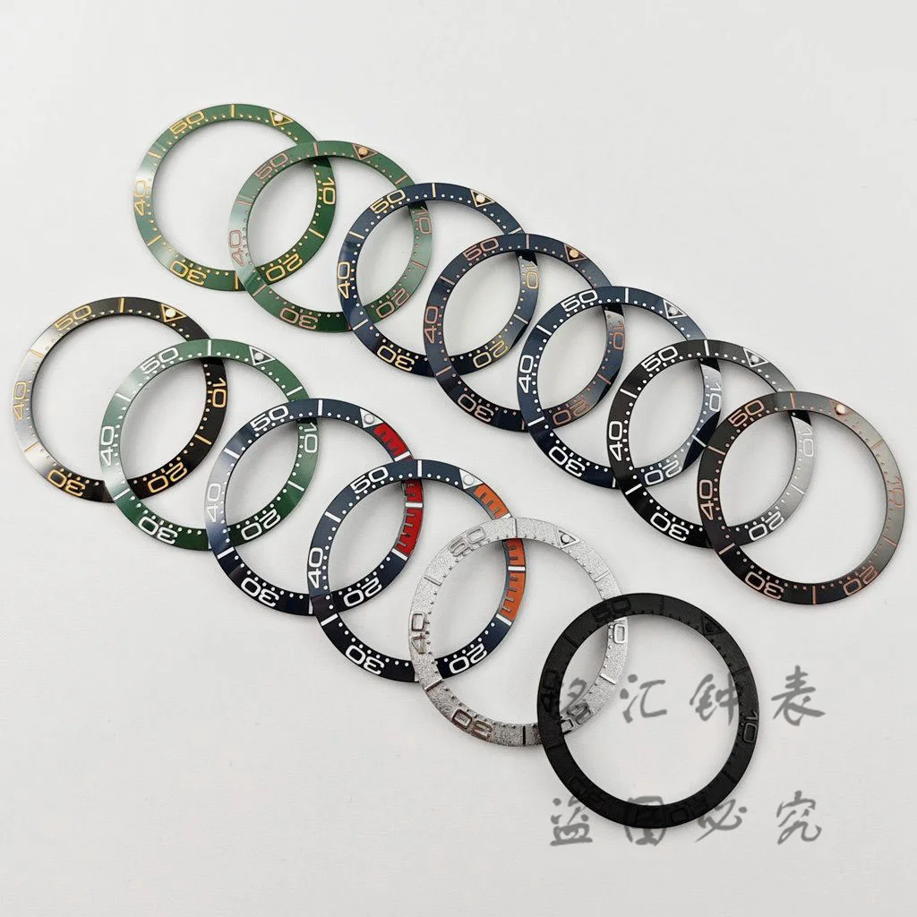 38mm Uhrenlünette für Seamaster 300 Ring SUB Lünetteneinlage Passend für SKX007/009 SRPD Seahorse Gehäuse NH35 NH36 Uhrwerk Ersatzteile