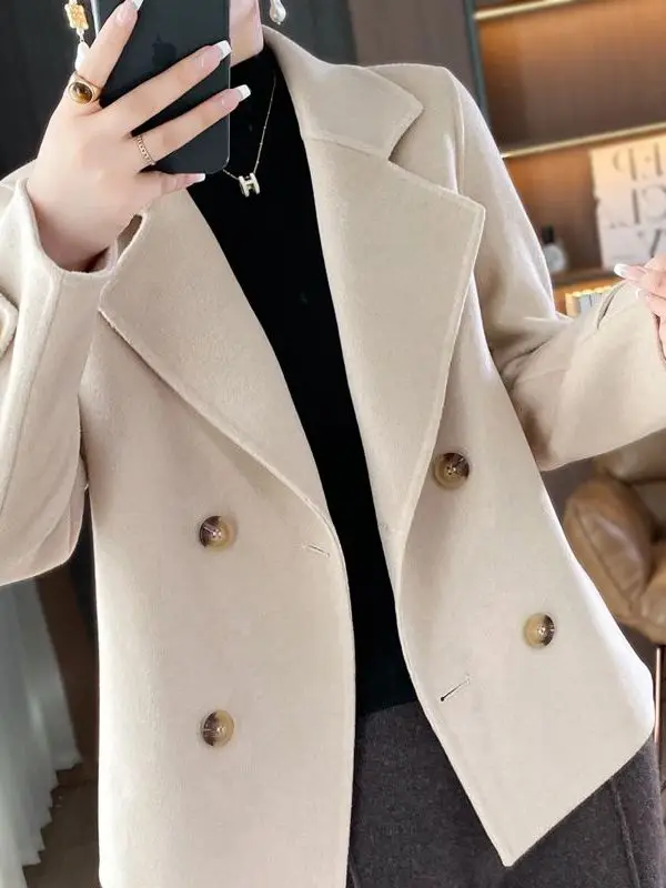 

Autumn Gentle Wind Loose Feel Anti-Aging Long Sleeve Versatile Jacket Korean High-End Color Women's Suit Collar Top