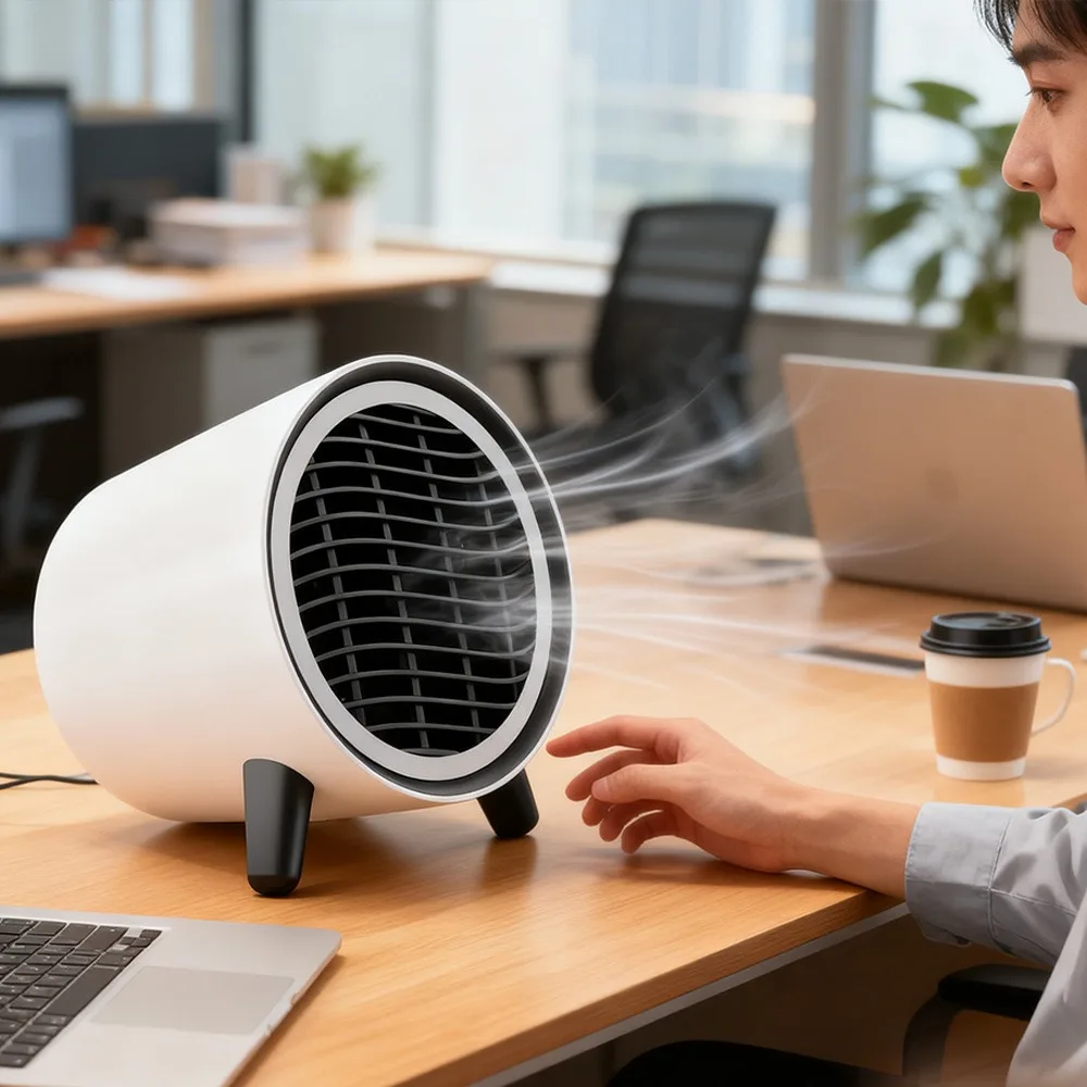 600W Portable Heater PTC Ceramic Desktop Overheat Protection Low Noise Air Circ…