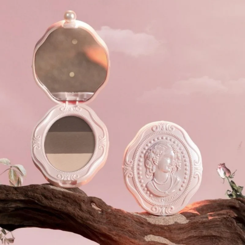 Make-up-Lidschatten-Palette, geprägtes dreifarbiges Augenbrauenpulver, 2-in-1-Lidschatten, geeignet für Anfänger beim Make-up