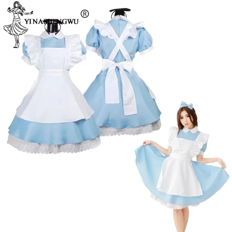 

Alice In Wonderland Cosplay Costume Lolita Dress Maid Apron Fantasy Carnival Halloween Costumes For Women Girl Masquerade Party