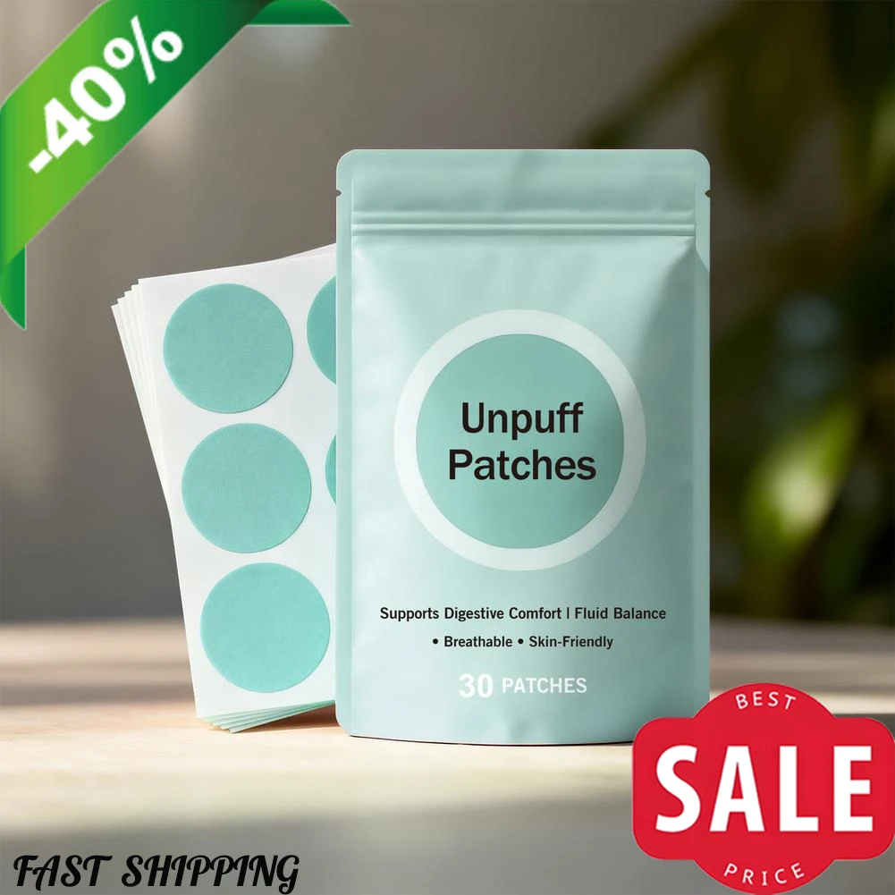 Unpuff Patches Natural Ingredients Patches with Dandelion Fennel Artichoke, Ginger & Turmeric for Men and Women, 30 Patches