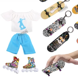 Maple Wooden Finger Skateboard Keychain Mini Palm Clothes Professional Pocket Finger Board for Stress Relief Toy Kids Gift