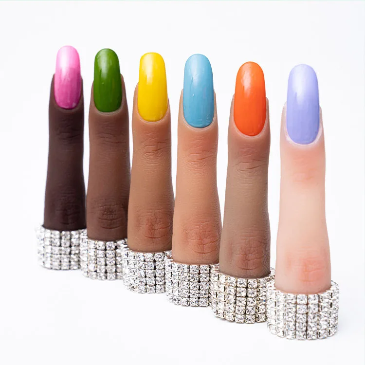 Silicone Training Finger Artificial Finger Nail Training Practice  for Nail Salon