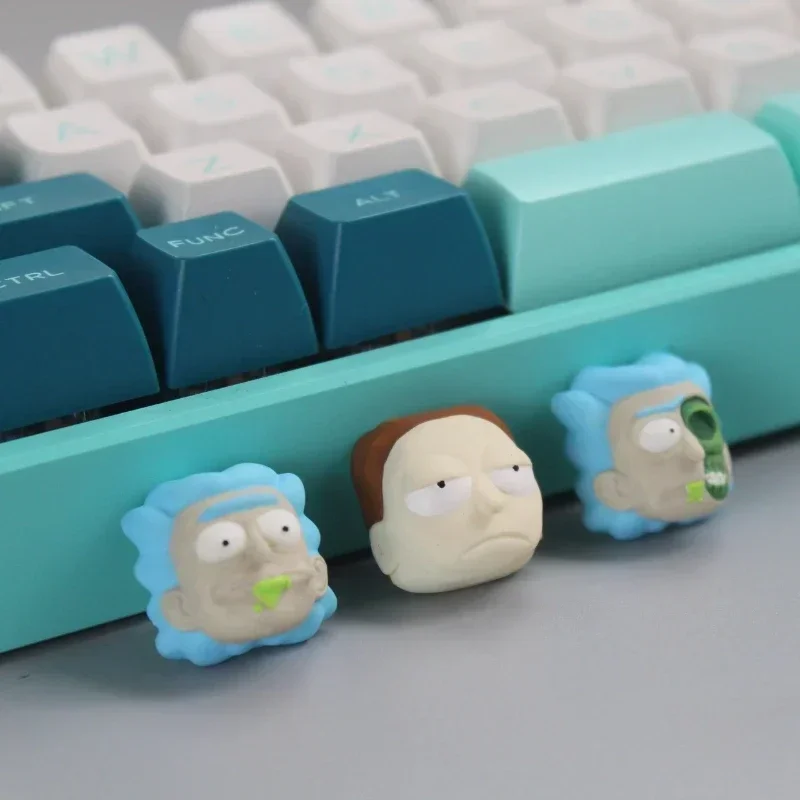 cute Anime Keycaps  PBT Custom Cherry Key Cap 3D Resin Cute Artisan Anime Keyboard Caps for Mechanical Keyboard MX Switch