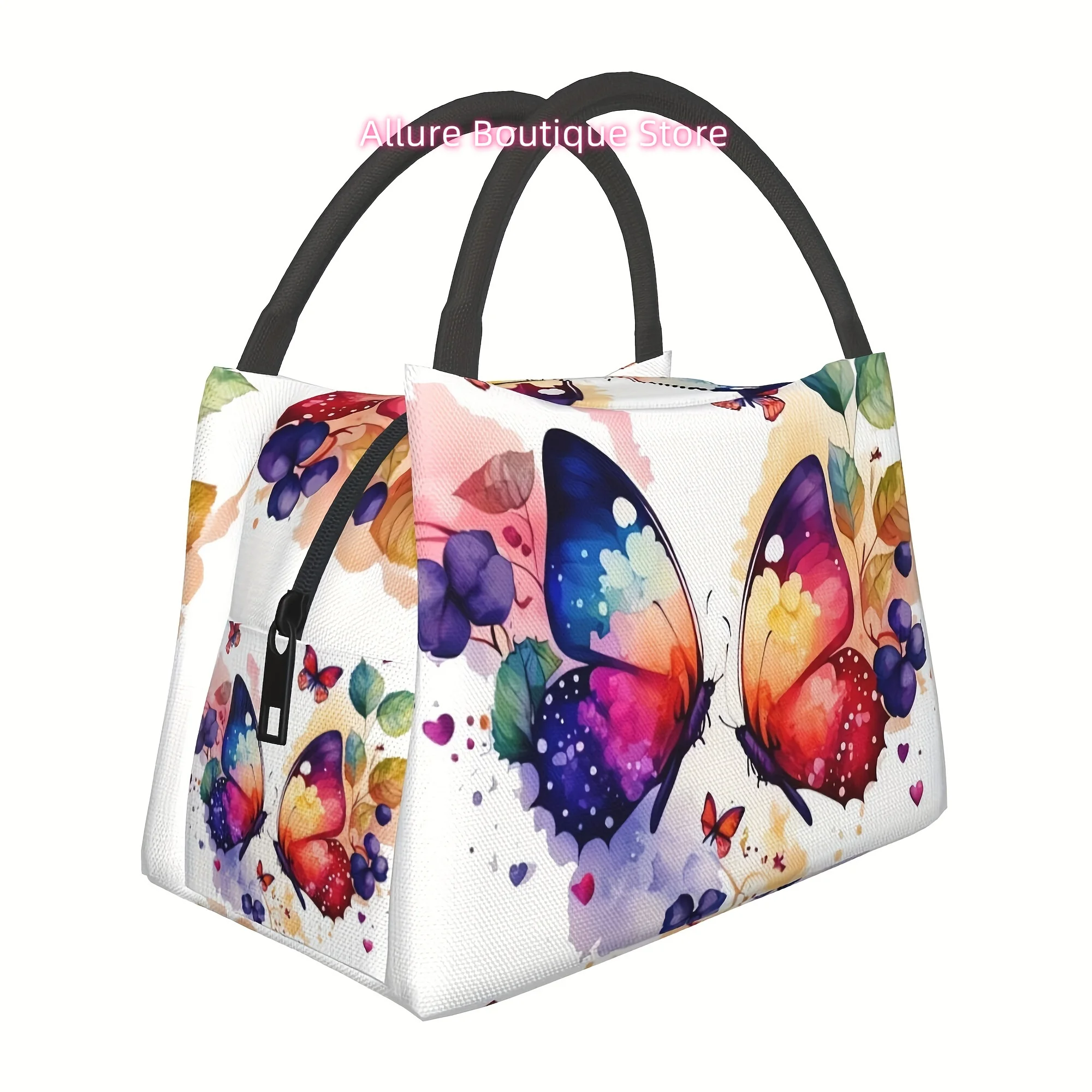 One Colorful Butterfly-Themed Reusable Cooler Bag, Perfect for Keeping Items Insulated. Ideal for Camping, Picnics, And Beach Ou