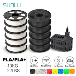 SUNLU PLA Filament PLAplus 1KG 3D Material 10Rolls 1.75MM Arranged Neatly Non-Toxic Odorless No Bubble Bright Color