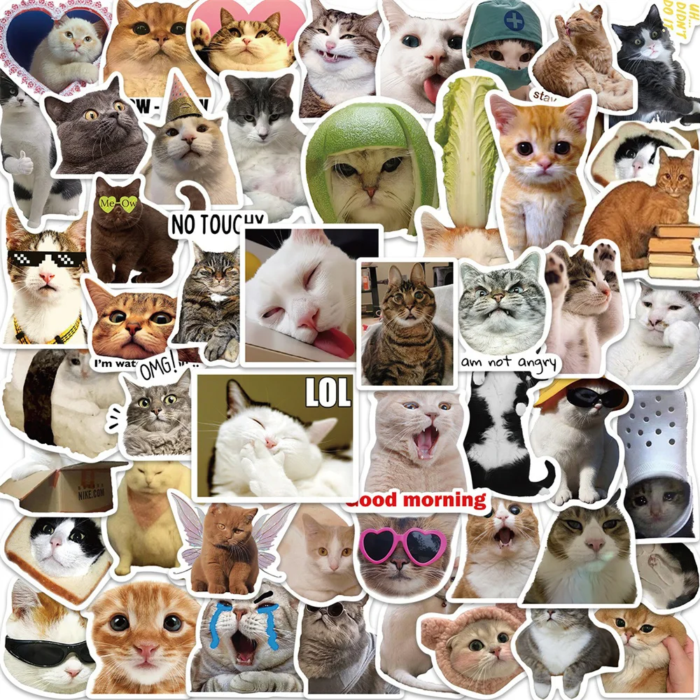 

10/30/50PCS Cute Cartoon Cat Graffiti Stickers Vinyl Waterproof Sticker For Phone Guitar Laptop Notebook Suitcase Cup Kids Toys