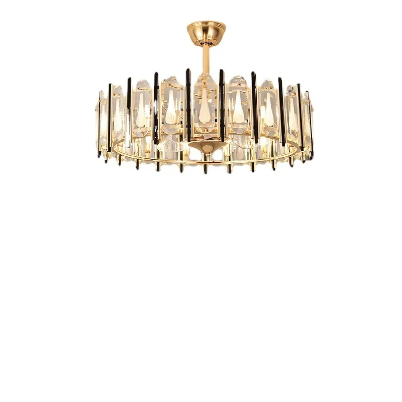 

Postmodern light luxury ceiling fan living room dining room integrated home dining room bedroom silent crystal inverter fan