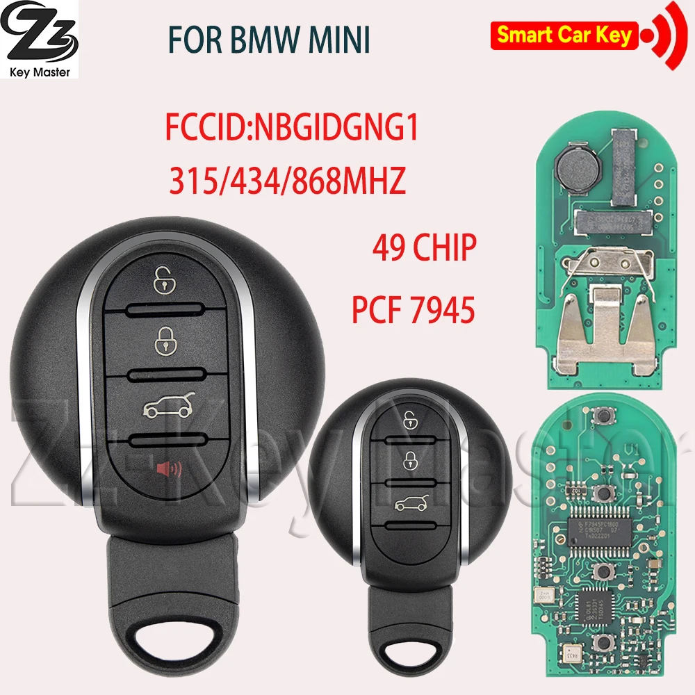 Zz NBGIDGNG1 315/434/868MHZ ID49 PCF7945 Proximity Car Remote Control Key  For BMW MINI BDC Cooper Clubman Countryman F54 F55