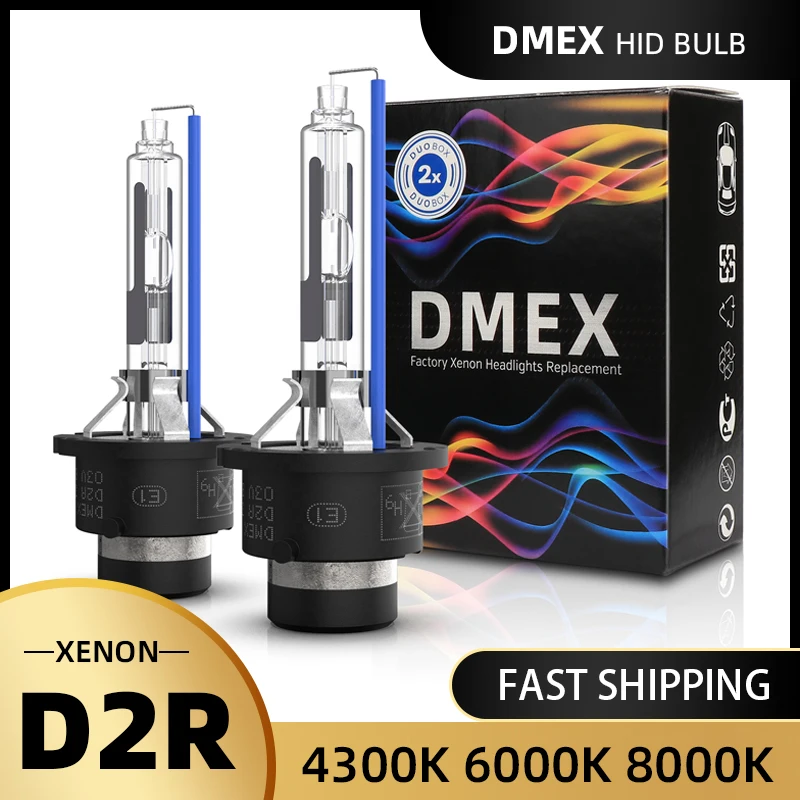 DMEX Upgraded OEM D2R Xenon HID Headlight Bulbs 4300K 5500K 6000K 8000K Headlamp 85126 66240 P32d-3 Replacement