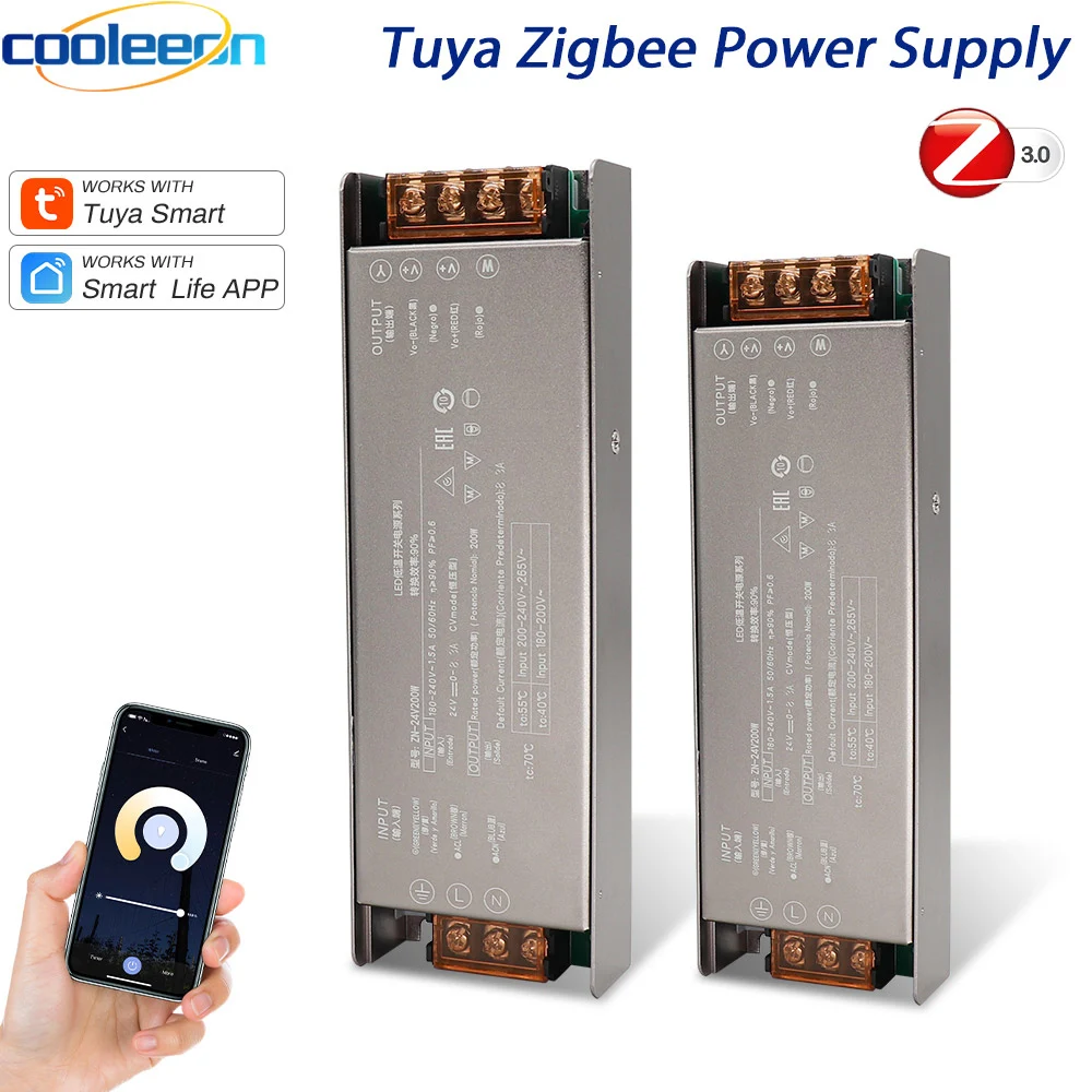 200W 300W Tuya Zigbee Dimmable Power Supply DC 24V Transformer LED Driver Support Alexa Gooogle Home for CCT LED Strip Lighting