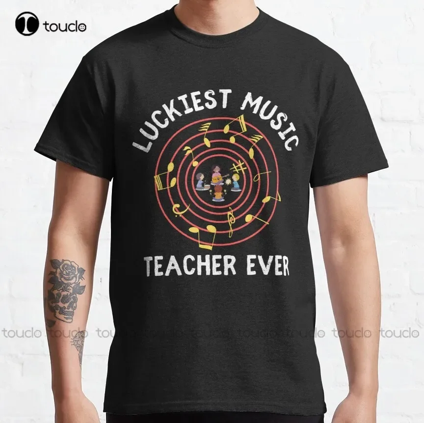 Luckiest Music Teacher Ever | Teacher Day St Patrick'S Classic T-Shirt Vintage Shirts For Women Digital Printing Tee Shirts New