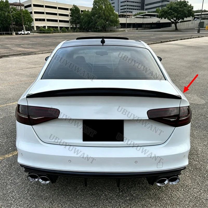 For Audi A4 B8.5 4 Door Sedan 2013- 2016 HK Style Carbon Fiber Rear Trunk Spoiler Car Wing